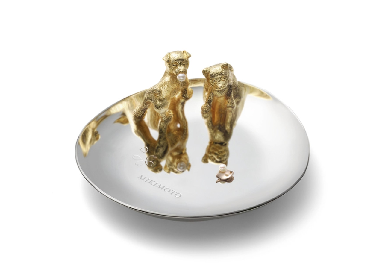 Mikimoto Luxury Gift Collection Limited Pearl Tray Dog Gold color JP z45