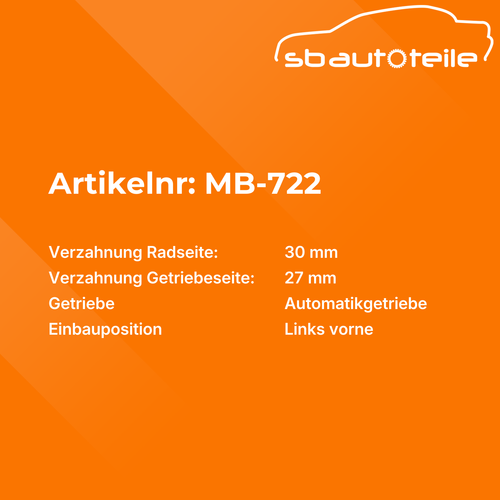 Antriebswelle vorne links für Mercedes Benz AMG GT (X290) 43 53 63 S 4matic NEU - Bild 2 von 6