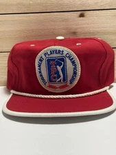 Vintage TPC Players Championship Hat 1970’s Strapback Hat, Red Cap w/ Patch RARE