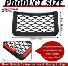 Universal Car Seat Side Back Net Mesh Storage Bag Phone Holder Pocket Organizer