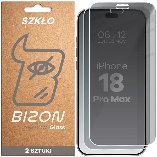 2X Sichtschutzglas FüR Iphone 18 Pro Max Bizon Blickschutz Schutzglas Hartglas-image