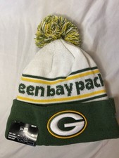 Green Bay Packers New Era Pom Knit Beanie Hat NFL Green White NWT