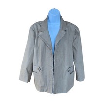 Dressbarn Blazer Women XL Taupe Open Front 3/4 Sleeve Coastal Minimalist Career
