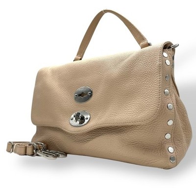 Echt Zanellato Postina Leder 2-Wege Tasche Rosa Beige