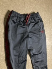 Umbro Youth Medium Gray Red Track Pants Joggers