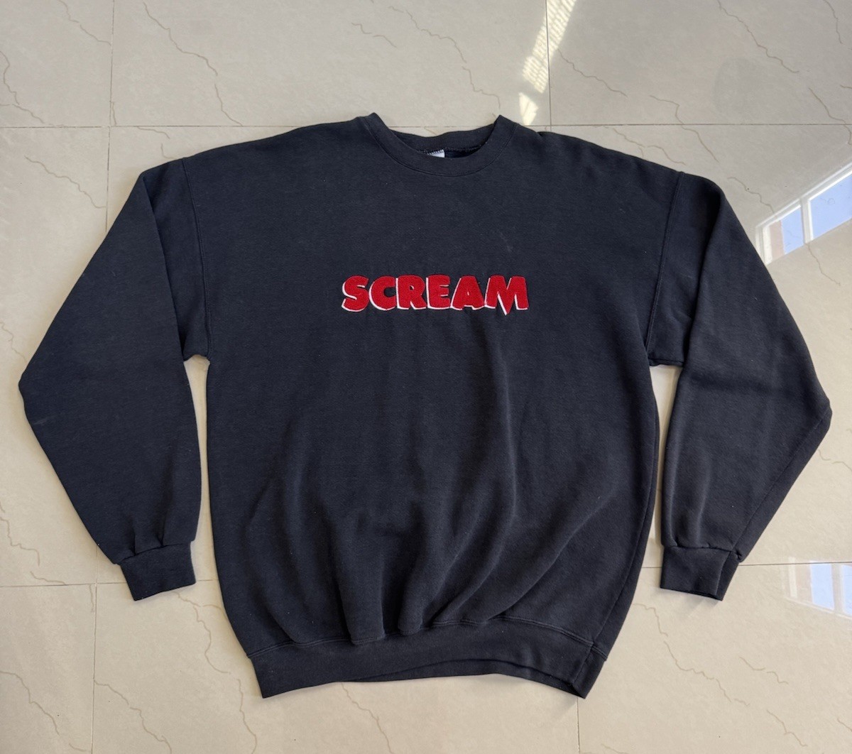 Vtg Scream Movie Promo Sweatshirt Pullover Black XL 90s Horror image 2