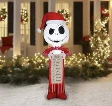 Jack Skellington Christmas Inflatable 5.5' w/ Wish List Santa Light Up LED Gemmy