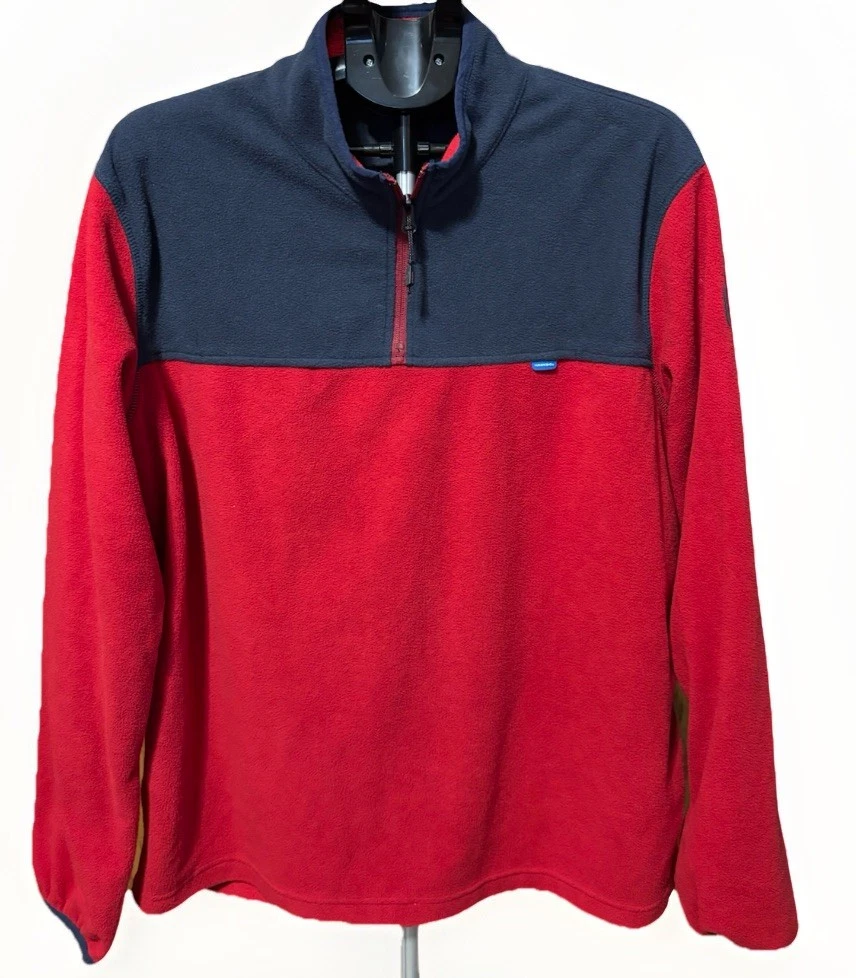 Hawke and Co Mens XL Red Fleece Performance Jacket Fuzzy Fiber Pullover 1/4 Zip