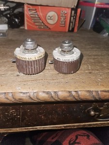 2 RARE VINTAGE WESTERN ELECTRIC-KS TRU-OHM TYPE R-25 RHEOSTATS 1 OHM 5.0 AMP