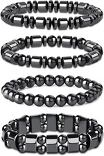 4Pcs Hematite Bracelet for Men Women Bangle Bracelet Magnetic Tiger Eye Brace...