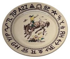 Wallace China Westward Ho Rodeo Till Goodan Salad Bread & Butter Plate 7 1/8"