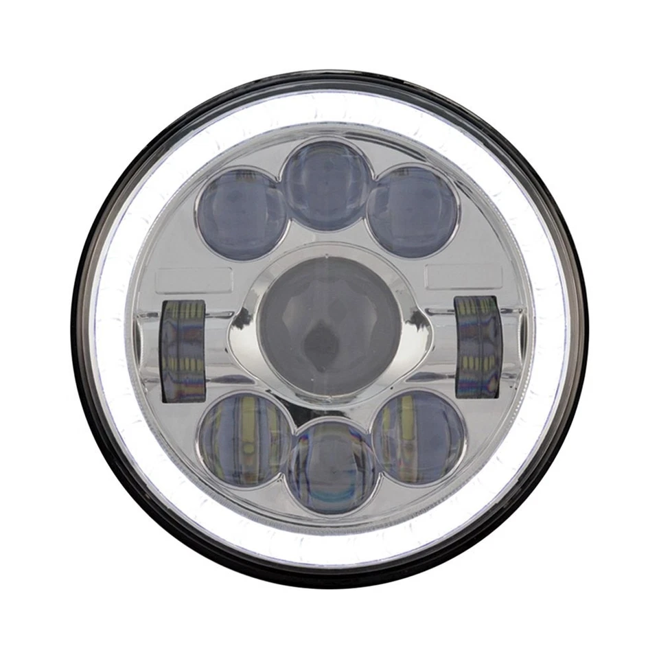 For Ford LTA9000 88-93 TRUX 7" Round Chrome Halo Projector LED Headlight H6024 Foto 3 de 4