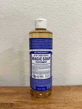 Dr Bronner's Peppermint Pure Castile Magic Soap 16 fl oz Liquid 18 in 1 Bottle