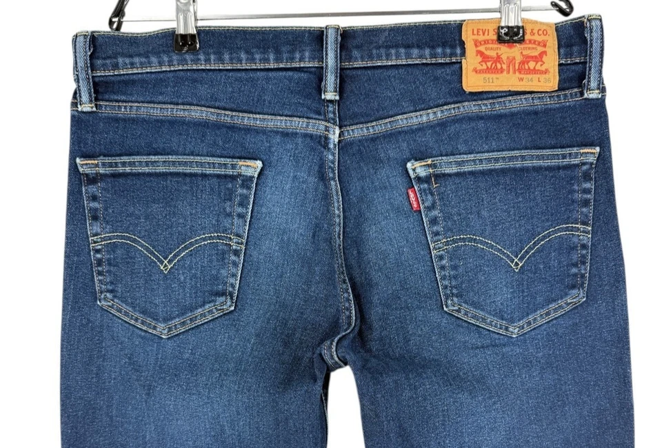 LEVIS STRAUSS & CO Jeans Droites Stretch Pour Hommes Taille W34 L36 - Photo 4/4