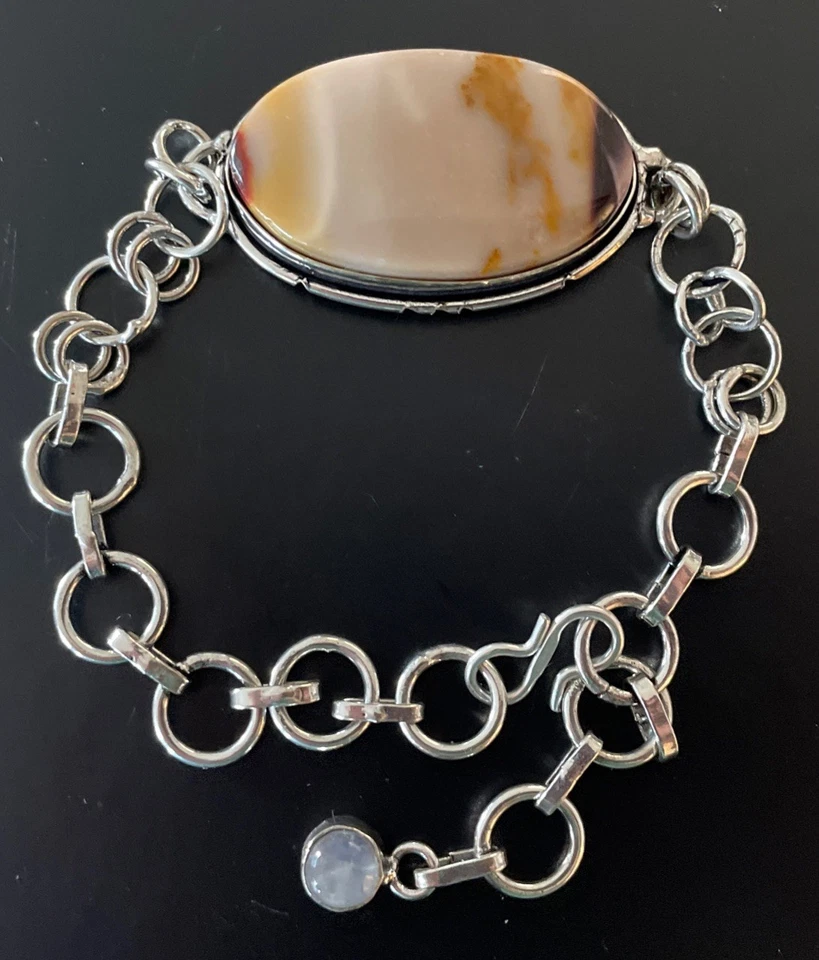 Mookaite Gemstone bracelet 22cm -Sterling Silver 925 plated-New - Image 2 of 4