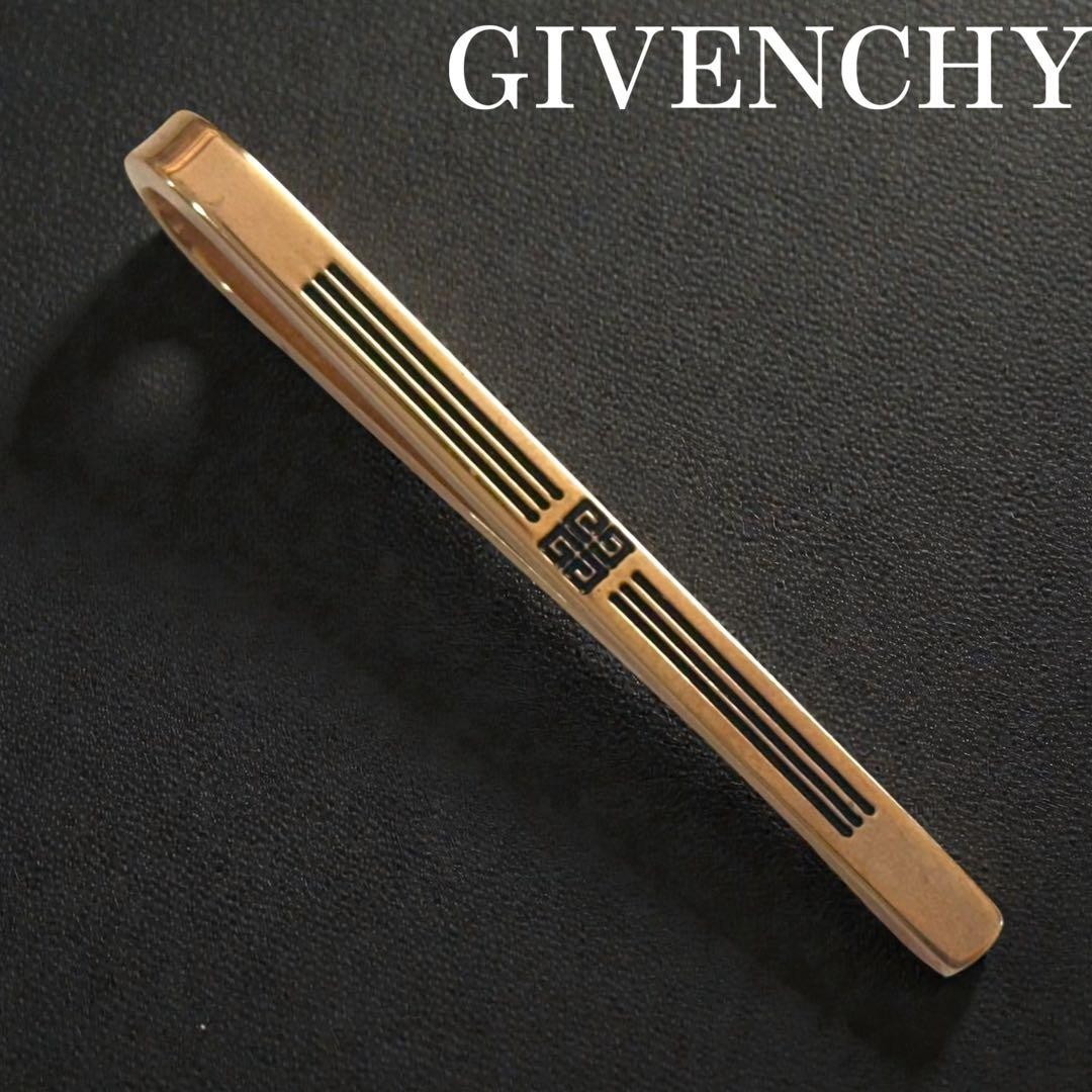 GIVENCHY Tie Clip Logo Gold Black