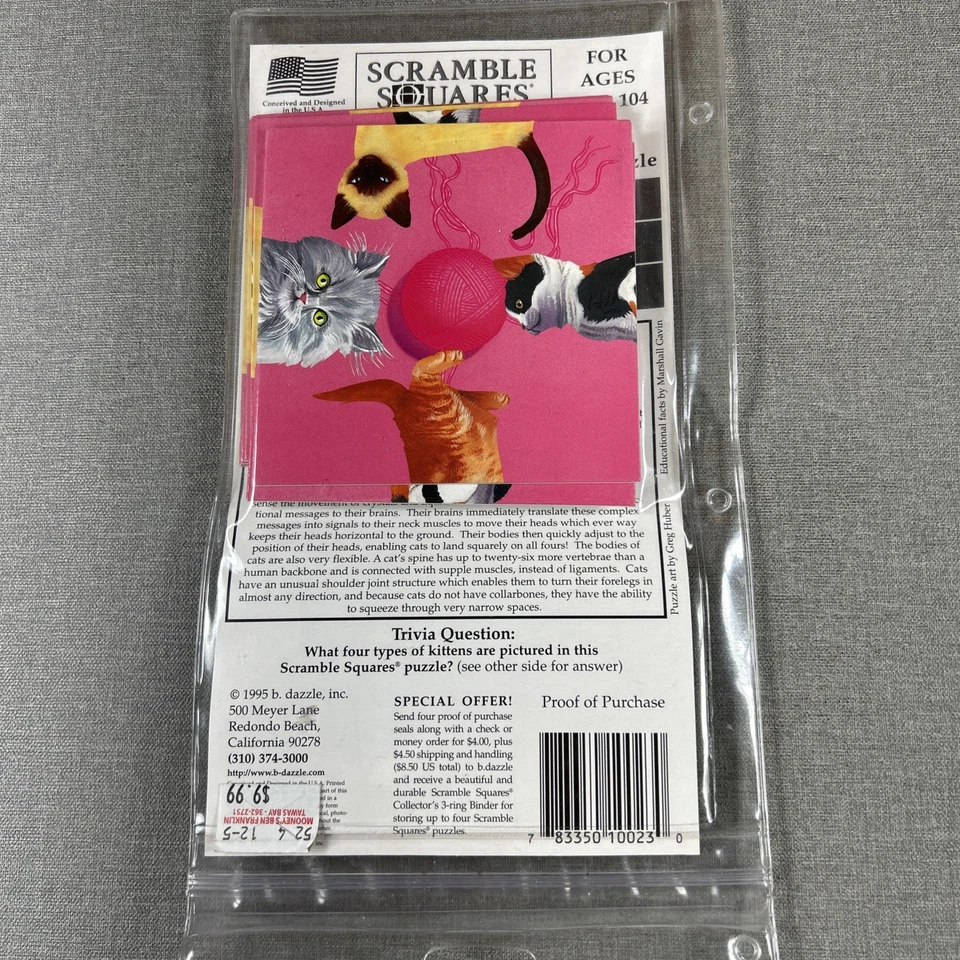Scramble Squares Lot Of 2 Puzzle Games Baseball & Kittens - Image 3 of 4