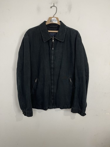 Banana Republic Mens Jacket XXL Black Rugged Workwear Outdoor Linen Cotton Tall