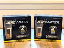 Zero Water 4 Pack Portable 5-Stage Filtration Travel Bottle Ion Exchange Filters