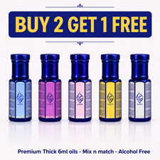 Musk Perfume Oil Bundle Concentrated Long Lasting Unisex Fragrance by Humayd 6ml