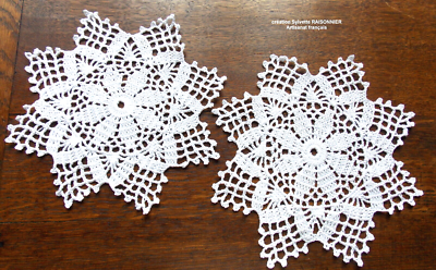 1 napperon au crochet Terracotta, attrape rêves, napperon vintage fait main en France, 2761 - France