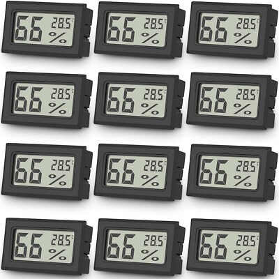 12 Stück Digital Temperatur Luftfeuchtigkeit Messgerät Sensor Thermometer Hygrometer Messgerät LCD
