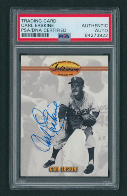 1993 The Ted Williams Card Company Carl Erskine PSA DNA AUTHENTIC AUTO AUTOGRAPH
