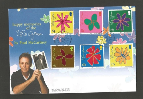 ISLE OF MAN 2002 MEMORIES BY PAUL McCARTNEY UNADDRESSED OFFICIAL FIRST DAY COVER