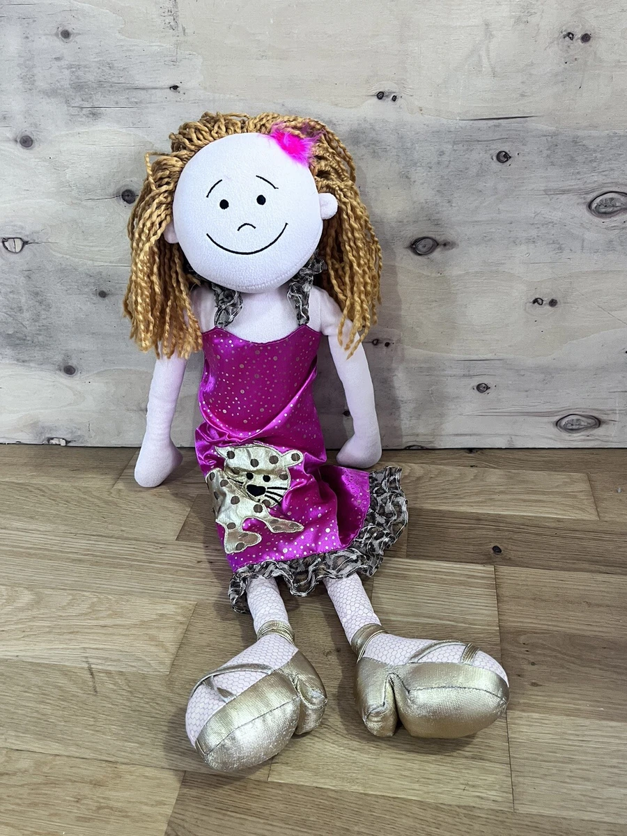 Large Jellycat Soft Plush Rag Doll In pink leopard dress Hug Toy Teddy Used