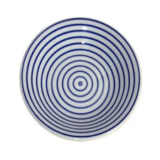 2 PCS Japanese 4"D Porcelain Sushi Soy Sauce Dipping Plate Dishes Blue Circles