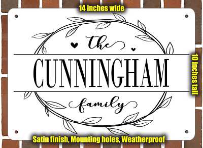Cunningham Family Decorative Metal Door or Wall Plaque (Style 1)