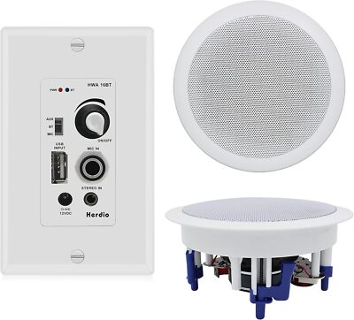Herdio 300W Home Ceiling Wall Wired Speakers AUX Wall Mount
