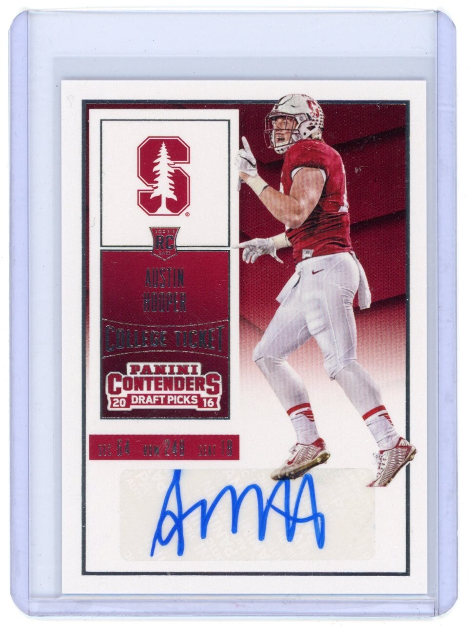 Austin Hooper Panini Contenders Draft Picks #144 Red Jersey-Autograph