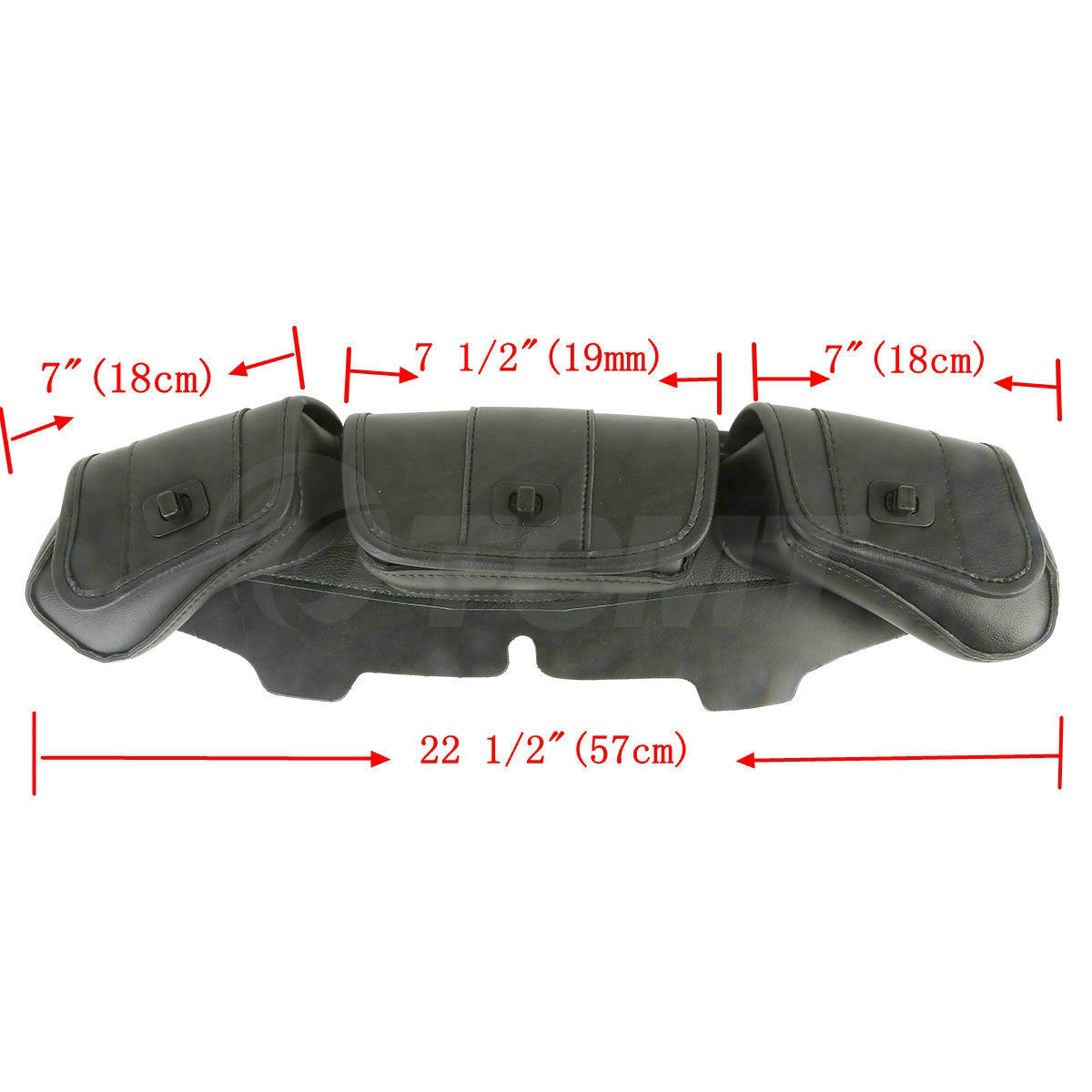TCMT Black PU Leather Windscreen Saddle Bags - Harley FLHTK FLHTCU FL Trike 1996-2013-1145010