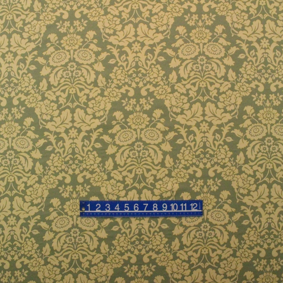 DESIGNER FLORAL GOLD SAGE GREEN JACQUARD UPHOLSTERY MULTIUSE FABRIC BY YARD 56"W - Image 2 of 4