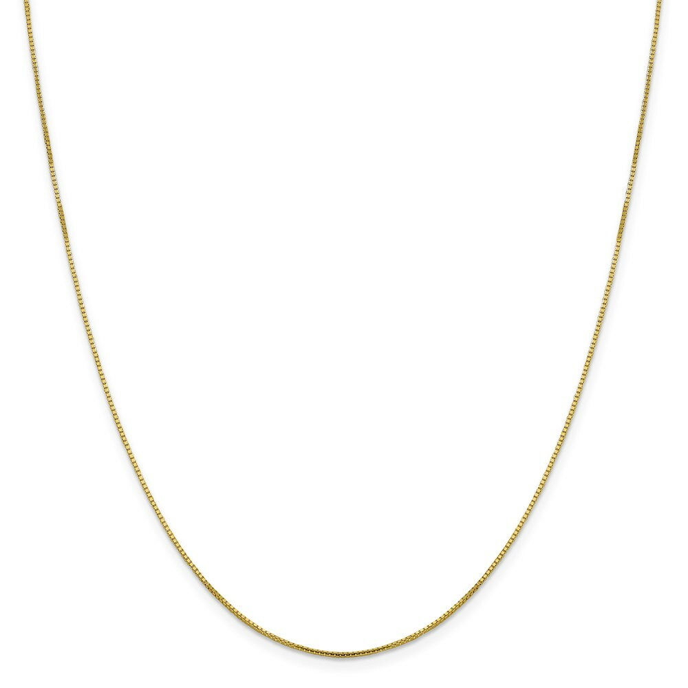 Real 10kt Yellow Gold Sparkle Octagonal Box Chain; 18 inch