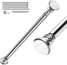 Shower Curtain Rod, 23.6-117 Inches Adjustable Tension Curtain Rod,No Drill