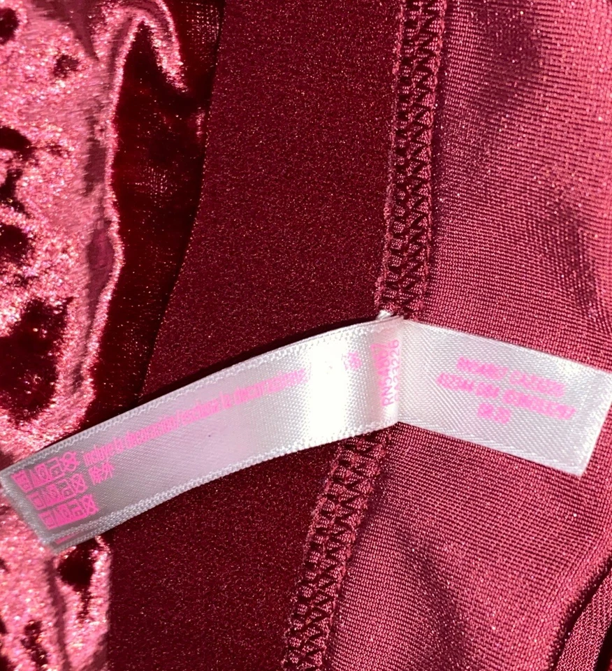 Victorias Secret ROSA Terciopelo Extra Bajo Tiro Cheekster Bragas Mujer M Nuevo con Etiquetas Lote Foto 4 de 4