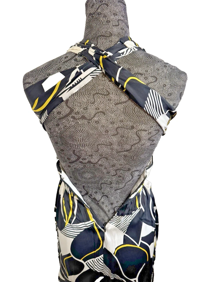 Vestido/vestido novo com etiquetas ABS by Allen Schwartz coleção cetim halter multicolorido tamanho 0 - Imagem 4 de 4