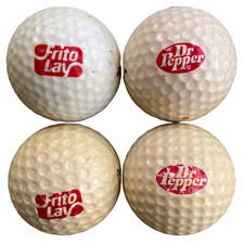 Lote de 4 pelotas de golf Frito Lay Dr Pepper Logo vintage rojas Prostaff Titleist Ram doradas