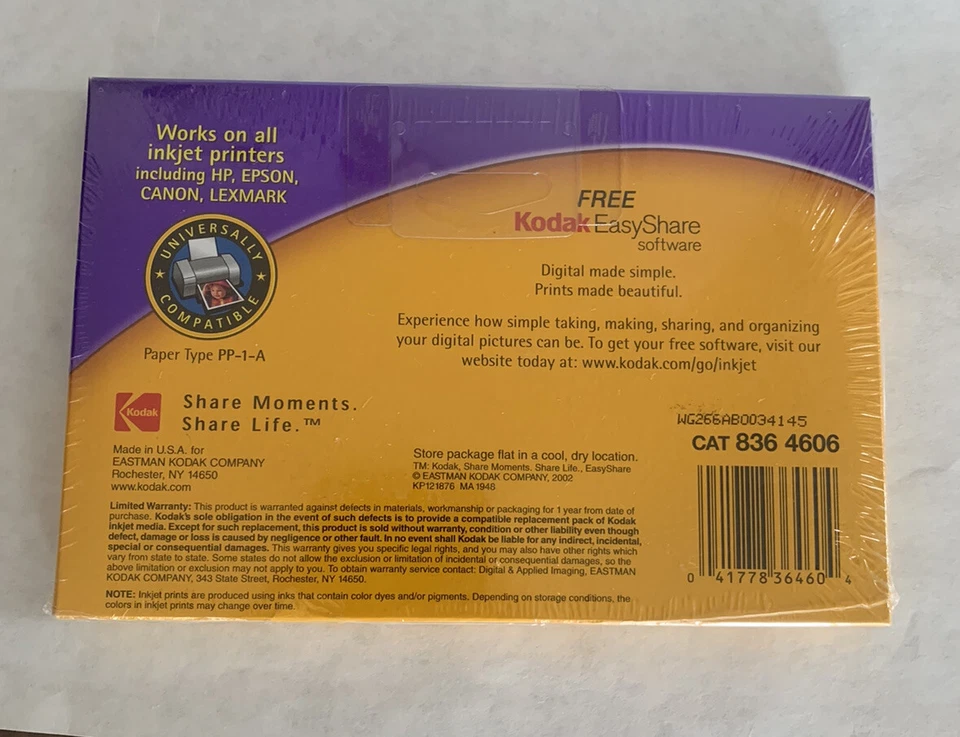 Kodak Picture Paper Soft Gloss 40 Sheets For Inkjet Printers 4x6 in. New - Image 2 of 2