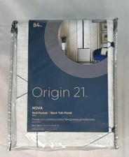 Origin 21 84" Rod Pocket/Back Tab Panel Curtain 50x84 Navy Pattern Light Filter