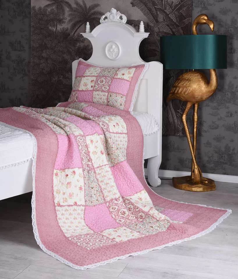 Tagesdecke Bettüberwurf Steppdecke Patchwork Patchworkdecke Landhausstil Decke - Bild 2 von 4