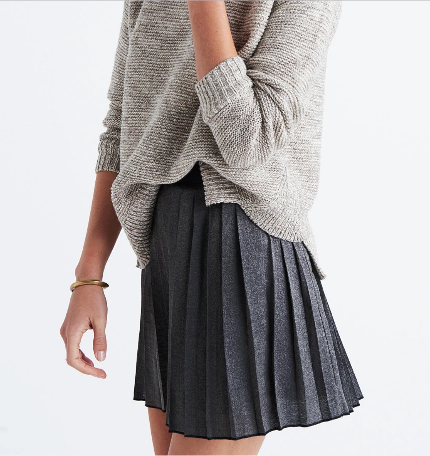 Dark silver pleated clearance skirt