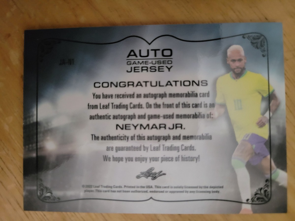 2023 Leaf Ultimate Soccer Neymar Jr Game used Jersey Auto Red 2/3 