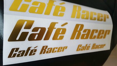 CAFE RACER MOTORCYCLE DECALS STICKERS X 4 PROJECT REBUILD GOLD/ANY COLOUR choose