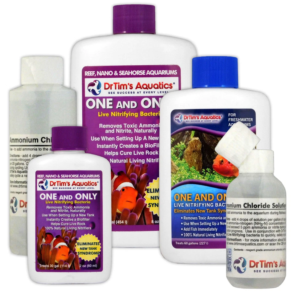 DR TIM'S AQUATICS Dr Tims Aquarium Cycling Kits One & Only / Ammonium Chloride Fresh/Marine Tank