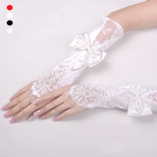 Lace Beads Wedding Bridal Gloves Women Tea Party Halloween Costume Opera Gloves