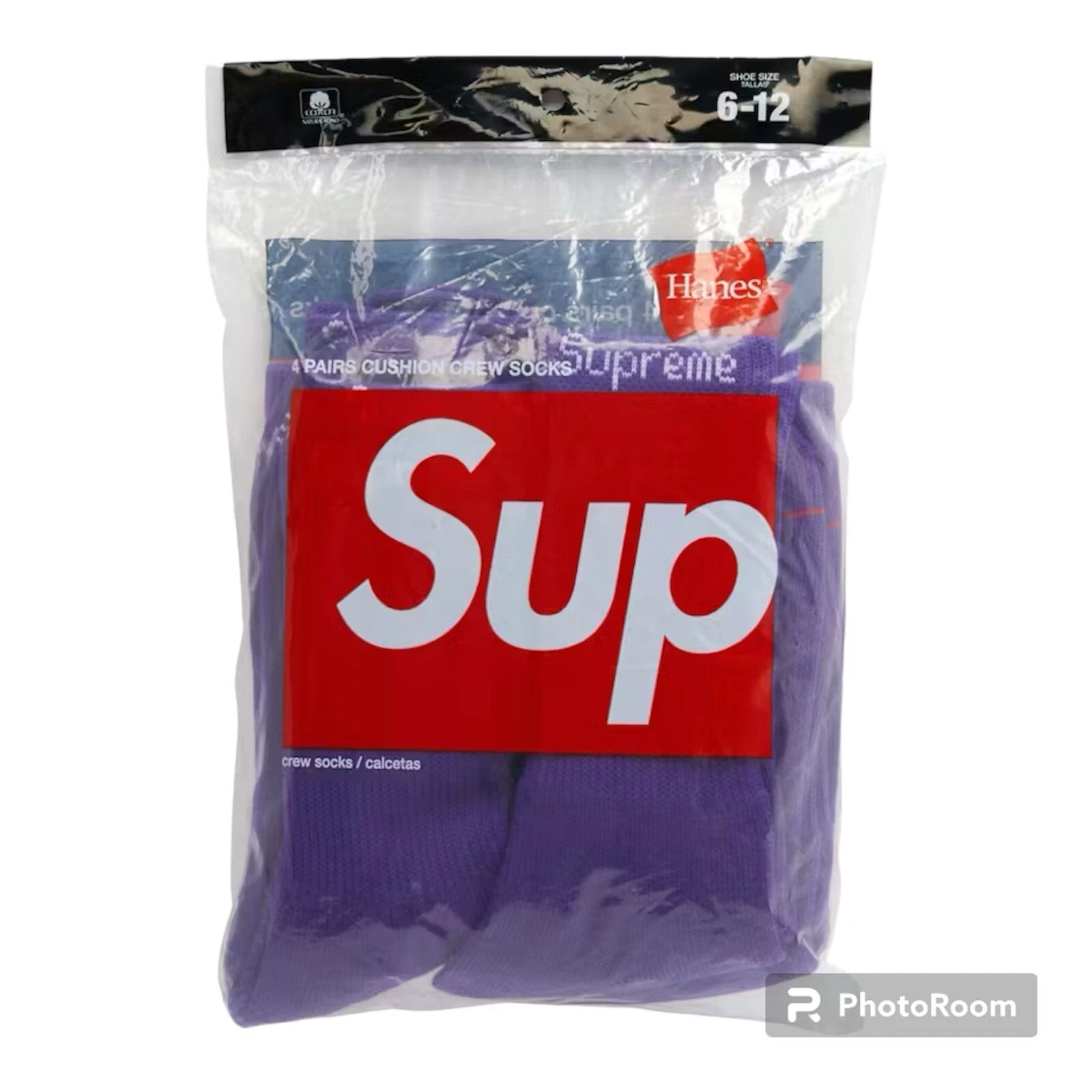 Chaussettes Supreme®/Hanes® Crew (lot de 4) violet homme taille 6 12