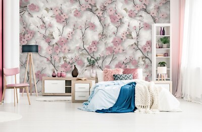 3D Pink Petals Branch ZHUA1661 Wallpaper Wall Murals Removable Self-adhesive Ann